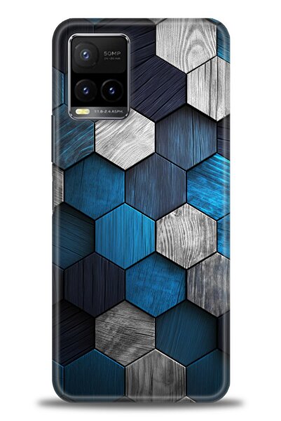 Rulet Aksesuar جراب سيليكون متوافق مع هاتف Vivo Y21 HD مطبوع + واقي شاشة سيرا...