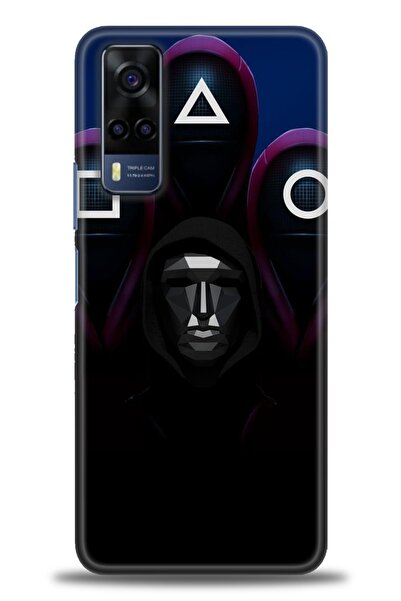 Rulet Aksesuar جراب سيليكون متوافق مع هاتف Vivo Y53S HD مطبوع + واقي شاشة سير...