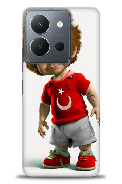 Rulet Aksesuar جراب سيليكون متوافق مع هاتف Vivo Y36 HD مطبوع + واقي شاشة سيرا...