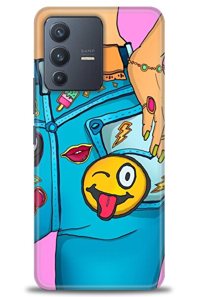 Rulet Aksesuar Vivo V23 5g Compatible Hd Printed Silicone Case + Ceramic Scre...