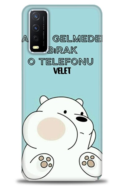 Rulet Aksesuar جراب سيليكون متوافق مع هاتف Vivo Y20 HD مطبوع + واقي شاشة سيرا...