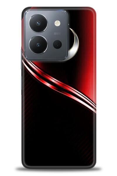 Rulet Aksesuar جراب سيليكون متوافق مع هاتف Vivo Y36 HD مطبوع + واقي شاشة سيرا...