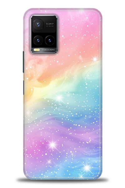 Rulet Aksesuar جراب سيليكون متوافق مع هاتف Vivo Y33S HD مطبوع + واقي شاشة سير...