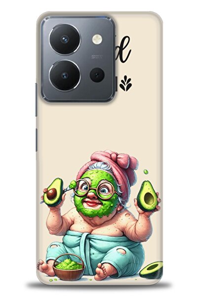 Rulet Aksesuar جراب سيليكون متوافق مع هاتف Vivo Y36 HD مطبوع + واقي شاشة سيرا...