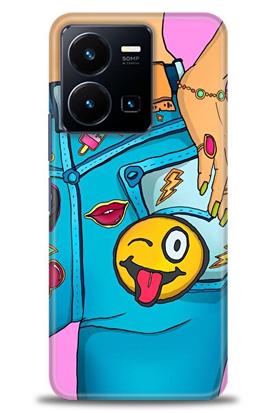 Rulet Aksesuar Vivo Y22S Compatible Hd Printed Silicone Case + Ceramic Screen...