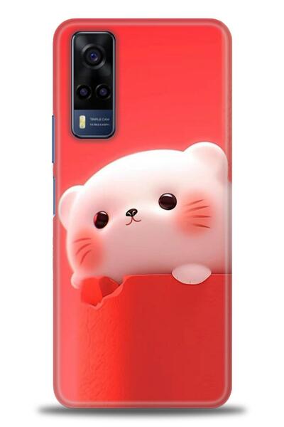 Rulet Aksesuar جراب سيليكون متوافق مع هاتف Vivo Y53S HD مطبوع + واقي شاشة سير...