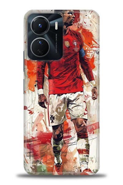 Rulet Aksesuar حافظة سيليكون متوافقة مع هاتف Vivo Y16 HD مطبوع + واقي شاشة من...