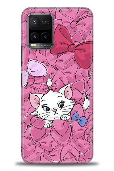 Rulet Aksesuar جراب سيليكون متوافق مع هاتف Vivo Y33S HD مطبوع + واقي شاشة سير...