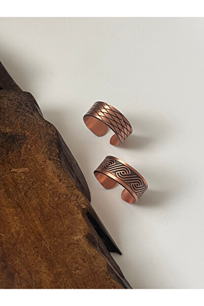 Rupen Kraft خاتم نحاسي مصنوع يدويًا بنسبة 100%، تصميم من قطعتين للجنسين، خاتم...