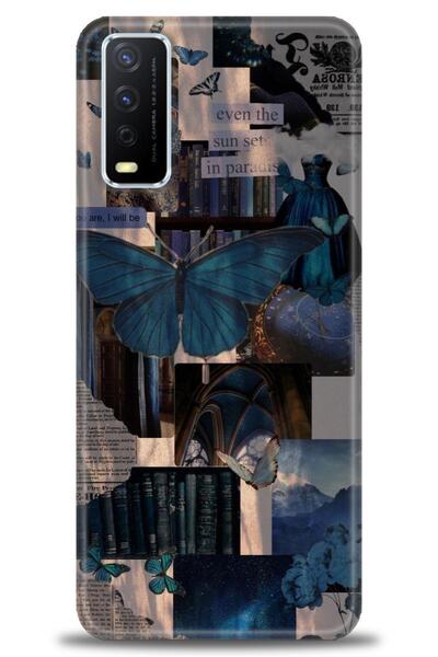 Rulet Aksesuar جراب سيليكون متوافق مع هاتف Vivo Y20S HD مطبوع + واقي شاشة سير...