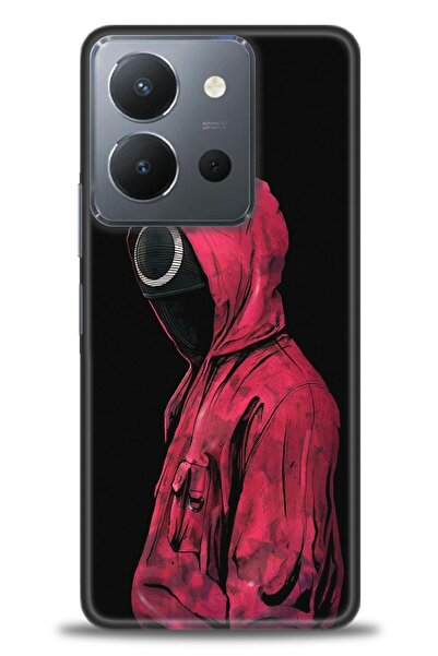 Rulet Aksesuar جراب سيليكون متوافق مع هاتف Vivo Y36 HD مطبوع + واقي شاشة سيرا...