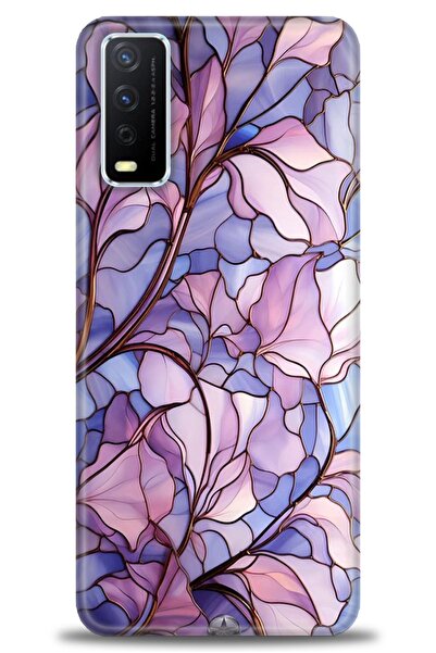 Rulet Aksesuar جراب سيليكون متوافق مع هاتف Vivo Y20 HD مطبوع + واقي شاشة سيرا...