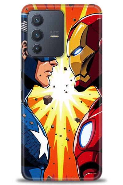 Rulet Aksesuar حافظة سيليكون متوافقة مع هاتف Vivo V23 5G HD مطبوع + واقي شاشة...