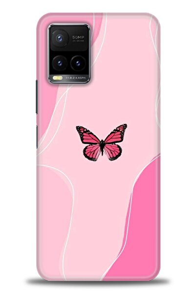 Rulet Aksesuar جراب سيليكون متوافق مع هاتف Vivo Y33S HD مطبوع + واقي شاشة سير...