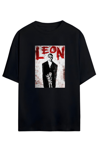 SVART WEAR تي شيرت قطني كبير الحجم للجنسين مصمم خصيصًا لمحبي ليون ذا بروفيشنال