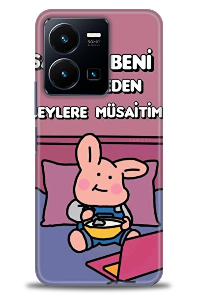 Rulet Aksesuar Vivo Y22S Compatible Hd Printed Silicone Case + Ceramic Screen...