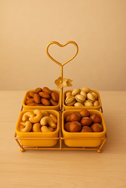 ALMASA شيال للمكسرات والحلويات رباعي اصفر