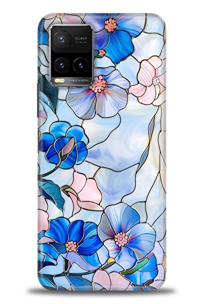 Rulet Aksesuar جراب سيليكون متوافق مع هاتف Vivo Y21S HD مطبوع + واقي شاشة سير...