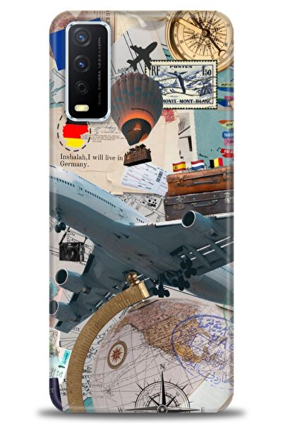 Rulet Aksesuar جراب سيليكون متوافق مع هاتف Vivo Y11S HD مطبوع + واقي شاشة سير...