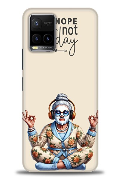 Rulet Aksesuar جراب سيليكون متوافق مع هاتف Vivo Y21S HD مطبوع + واقي شاشة سير...