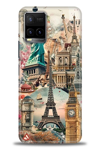 Rulet Aksesuar Vivo Y21S Compatible Hd Printed Silicone Case + Ceramic Screen...