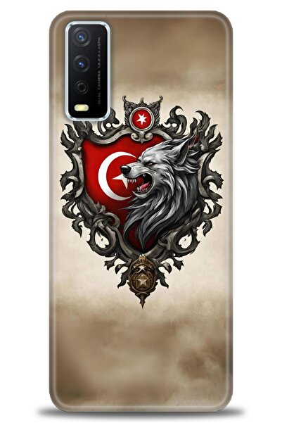 Rulet Aksesuar جراب سيليكون متوافق مع هاتف Vivo Y11S HD مطبوع + واقي شاشة سير...