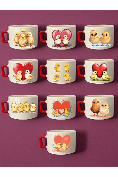 lili hediyelik Chicks Printed Set of 10 Coffee Cups - Coffee Cups, Mug Cups, ...