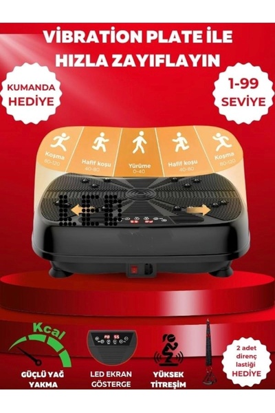 ErginGroup Kumandalı VıbroFitto Plate Titreşimli Kol Bacak Bel Ayak Göbek Eritme Masaj Egzersiz Aleti