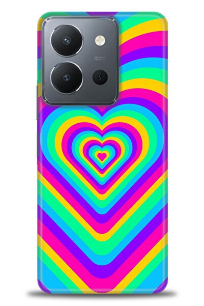 Rulet Aksesuar جراب سيليكون متوافق مع هاتف Vivo Y36 HD مطبوع + واقي شاشة سيرا...