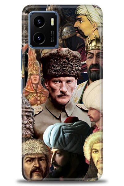 Rulet Aksesuar جراب سيليكون متوافق مع هاتف Vivo Y15S HD مطبوع + واقي شاشة سير...