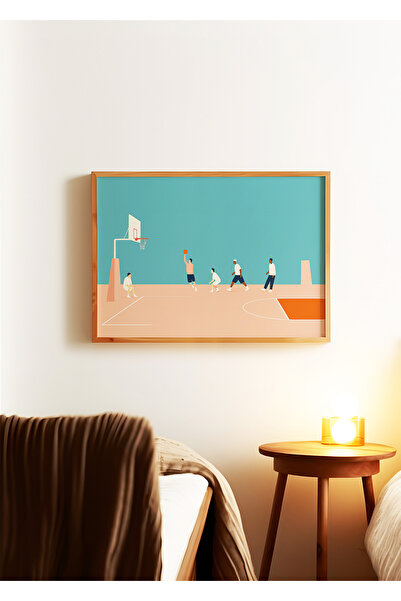 ARTHOUSECOLLECTIVE Poster de baschet - 9 - Poster minimalist de baschet de stradă - Poster fără cadru în dimensiuni de tablă