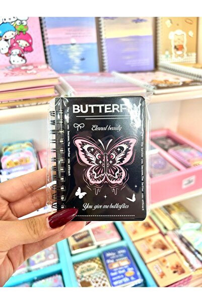 Wisevelya Butterfly Hologram Black Notepad