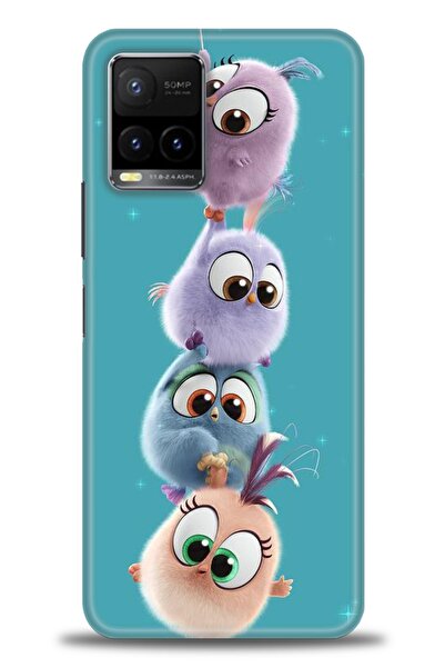 Rulet Aksesuar جراب سيليكون متوافق مع هاتف Vivo Y33S HD مطبوع + واقي شاشة سير...