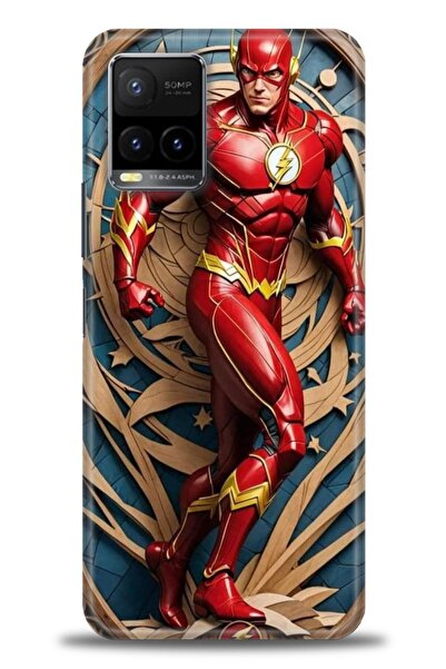 Rulet Aksesuar حافظة سيليكون متوافقة مع هاتف Vivo Y21 HD مطبوع + واقي شاشة سي...