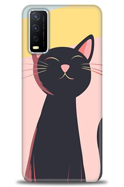 Rulet Aksesuar جراب سيليكون متوافق مع هاتف Vivo Y11S HD مطبوع + واقي شاشة سير...