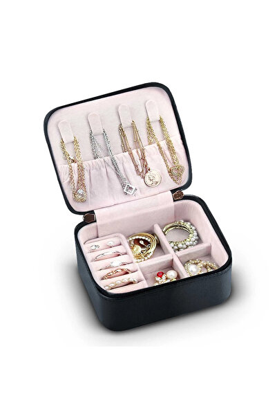 İSP Κουτί οργάνωσης κοσμημάτων "Likesmart 701", χωρισμένο σε διαμερίσματα, κομψό, συμπαγές, μαύρο