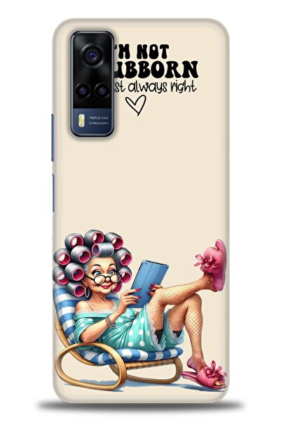 Rulet Aksesuar جراب سيليكون متوافق مع هاتف Vivo Y53S HD مطبوع + واقي شاشة سير...