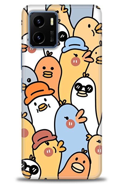 Rulet Aksesuar جراب سيليكون متوافق مع هاتف Vivo Y15S HD مطبوع + واقي شاشة سير...