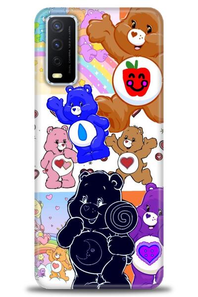 Rulet Aksesuar جراب سيليكون متوافق مع هاتف Vivo Y20S HD مطبوع + واقي شاشة سير...