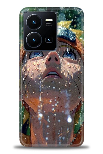 Rulet Aksesuar جراب سيليكون متوافق مع هاتف Vivo Y35 HD مطبوع + واقي شاشة سيرا...