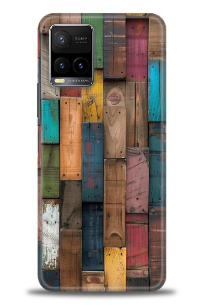 Rulet Aksesuar جراب سيليكون متوافق مع هاتف Vivo Y21S HD مطبوع + واقي شاشة سير...