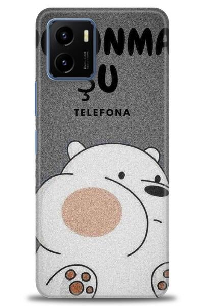 Rulet Aksesuar جراب سيليكون متوافق مع هاتف Vivo Y15S HD مطبوع + واقي شاشة سير...