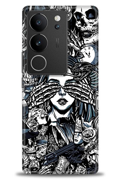 Rulet Aksesuar حافظة سيليكون متوافقة مع هاتف Vivo V29 5G HD مطبوع + واقي شاشة...