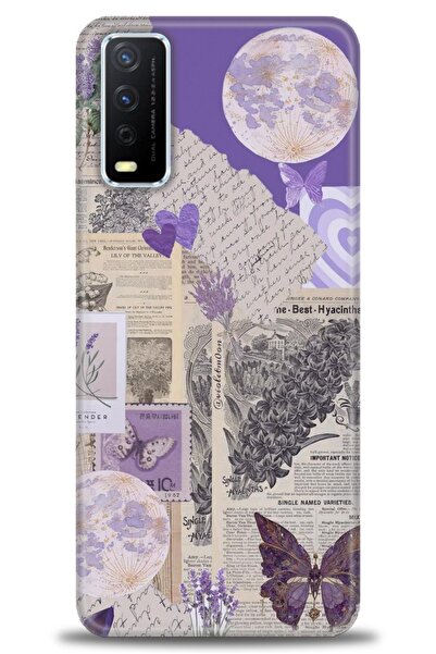 Rulet Aksesuar جراب سيليكون متوافق مع هاتف Vivo Y11S HD مطبوع + واقي شاشة سير...