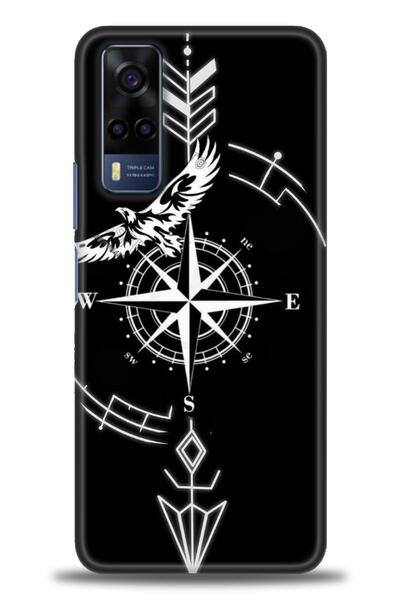 Rulet Aksesuar جراب سيليكون متوافق مع هاتف Vivo Y51 HD مطبوع + واقي شاشة سيرا...