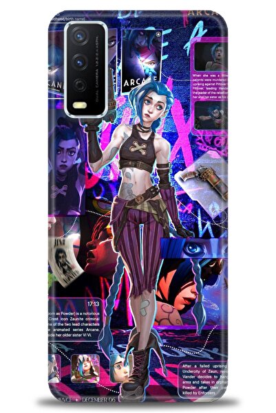 Rulet Aksesuar جراب سيليكون متوافق مع هاتف Vivo Y20 HD مطبوع + واقي شاشة سيرا...