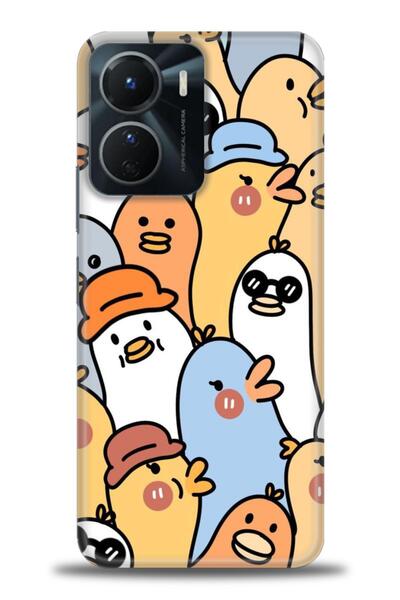 Rulet Aksesuar جراب سيليكون متوافق مع هاتف Vivo Y16 HD مطبوع + واقي شاشة سيرا...