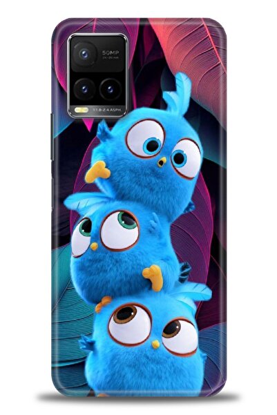 Rulet Aksesuar جراب سيليكون متوافق مع هاتف Vivo Y33S HD مطبوع + واقي شاشة سير...