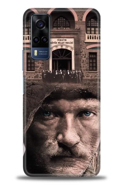 Rulet Aksesuar حافظة سيليكون متوافقة مع هاتف Vivo Y51 HD مطبوع + واقي شاشة سي...