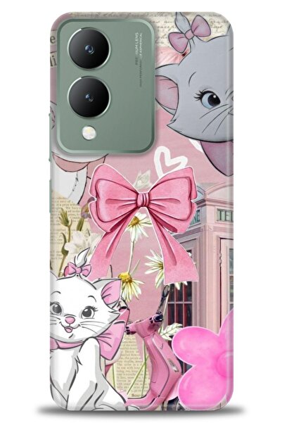 Rulet Aksesuar جراب سيليكون متوافق مع هاتف Vivo Y17S HD مطبوع + واقي شاشة سير...